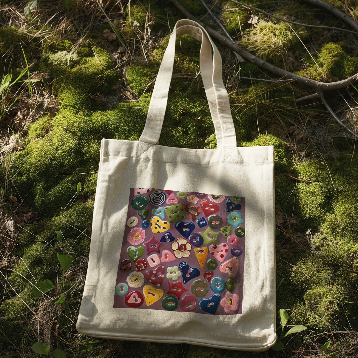 ‘CUTE AS A BUTTON’ eco tote bag
