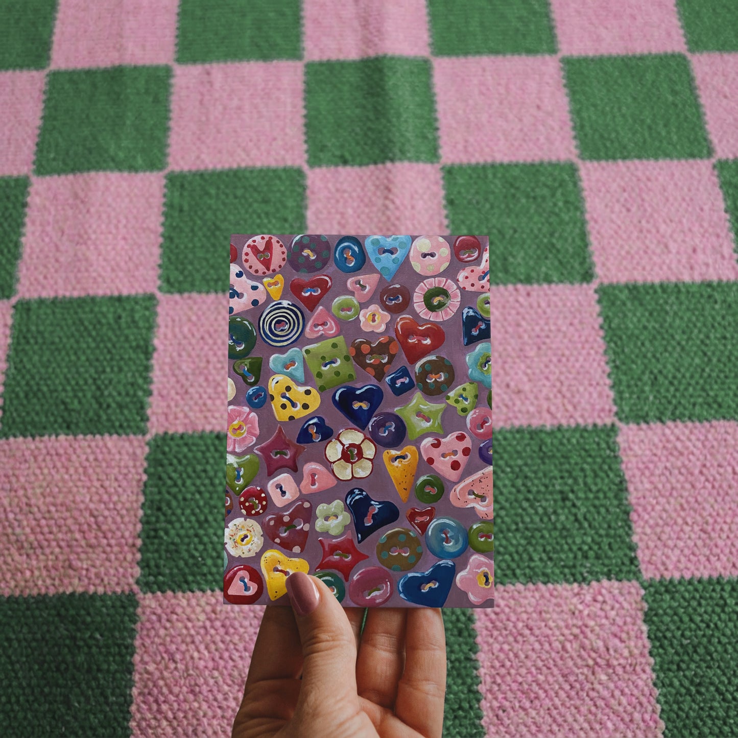 ‘CUTE AS A BUTTON’ greeting card
