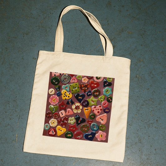 ‘CUTE AS A BUTTON’ eco tote bag